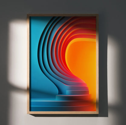 Vibrant Abstract Digital Art Wall Print Poster | Vertical - Throttle Designs