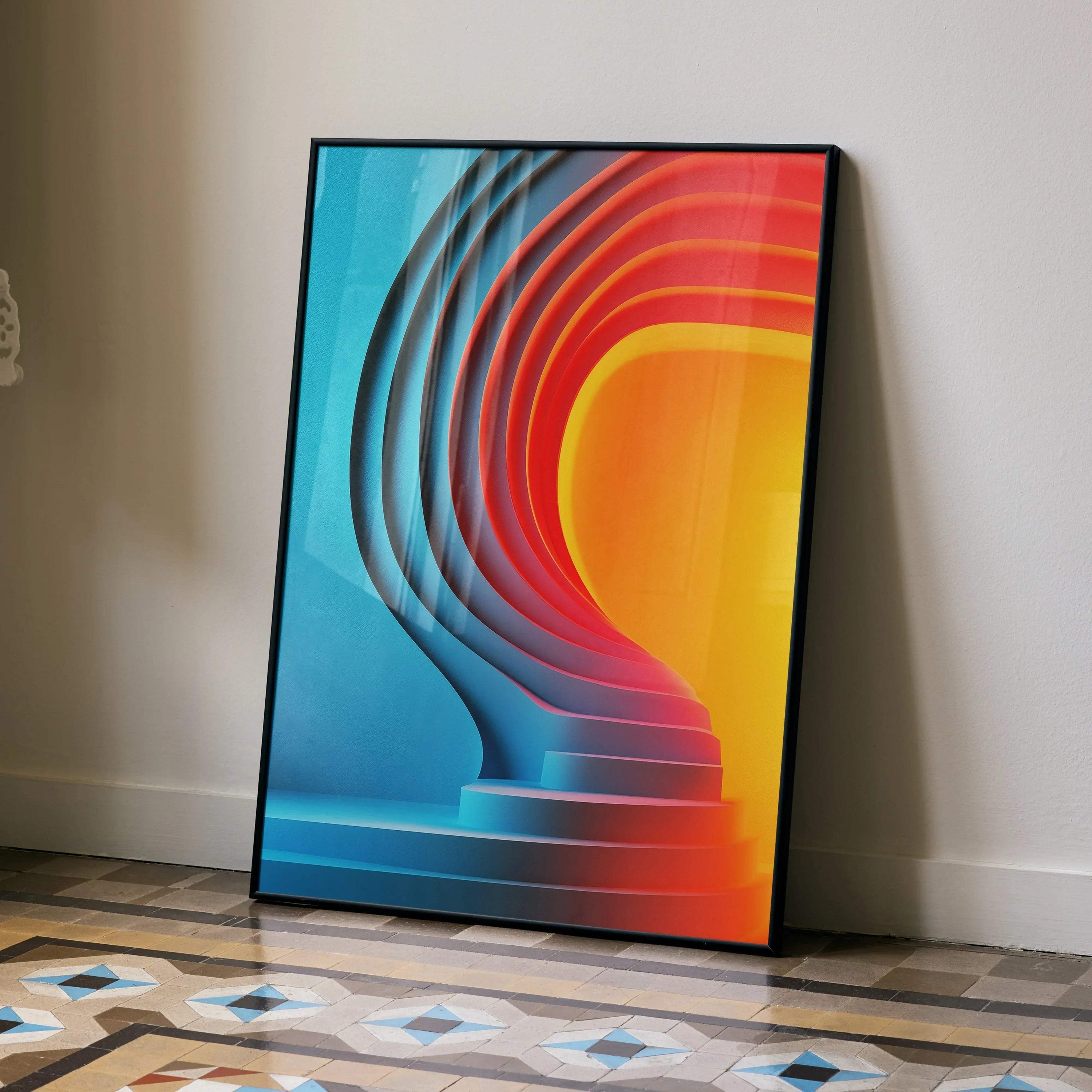 Vibrant Abstract Digital Art Wall Print Poster | Vertical - Throttle Designs