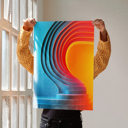 Vibrant Abstract Digital Art Wall Print Poster | Vertical - Throttle Designs