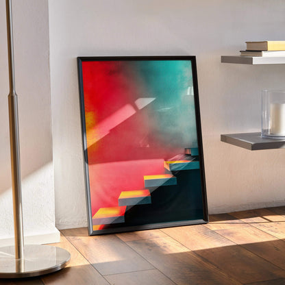 Vibrant Abstract Digital Art Wall Poster Print | Vertical - Throttle Designs