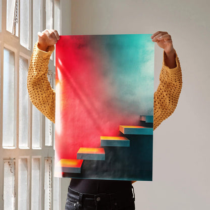 Vibrant Abstract Digital Art Wall Poster Print | Vertical - Throttle Designs