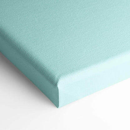 Motivational yes you can canvas wall art in soft mint green canvas with textured woven surface and rounded edges