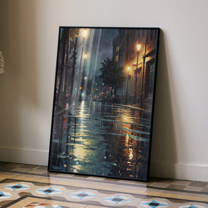 Vibrant City Skyline Watercolor Style Poster Art | Vertical - Throttle Designs