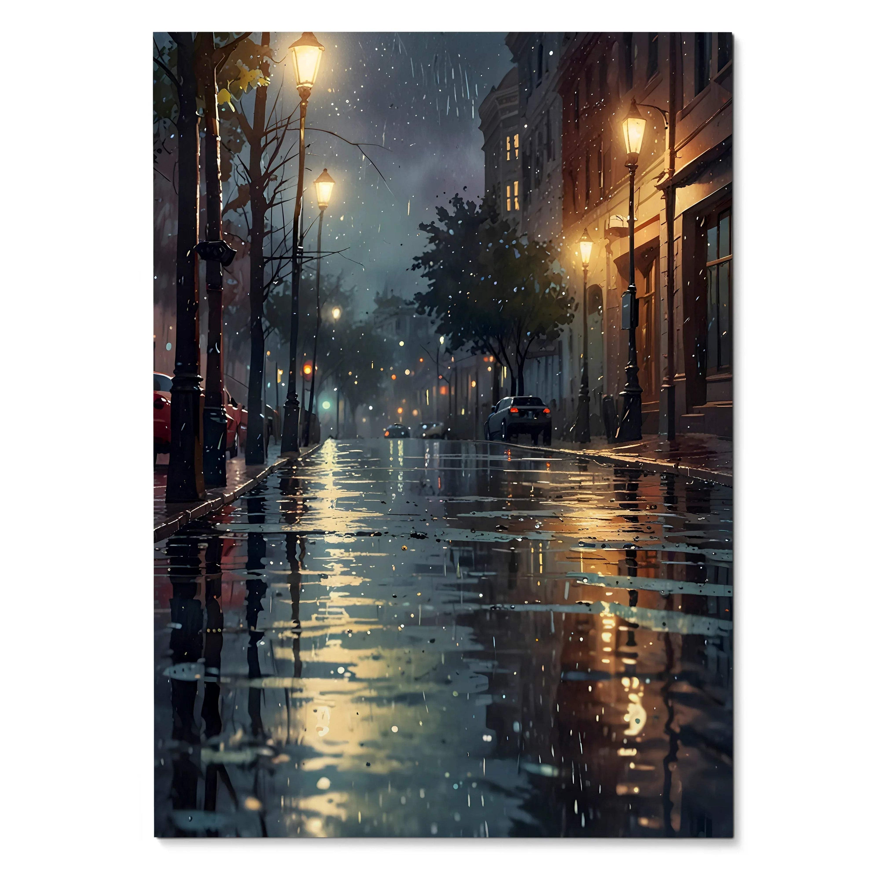 Vibrant City Skyline Watercolor Style Poster Art | Vertical - Throttle Designs
