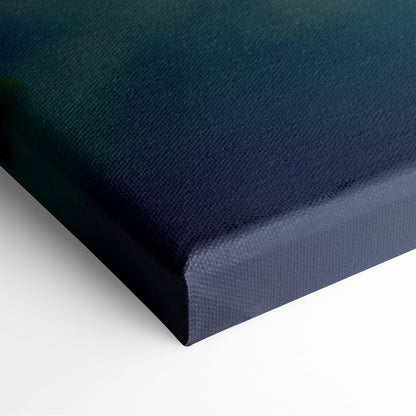 Dark blue canvas wall art with subtle gradient and texture for floating island fantasy vibrant sky landscape decor
