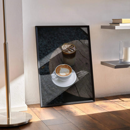 Morning Coffee Lifestyle Wall Art Poster Print | Vertical - Throttle Designs