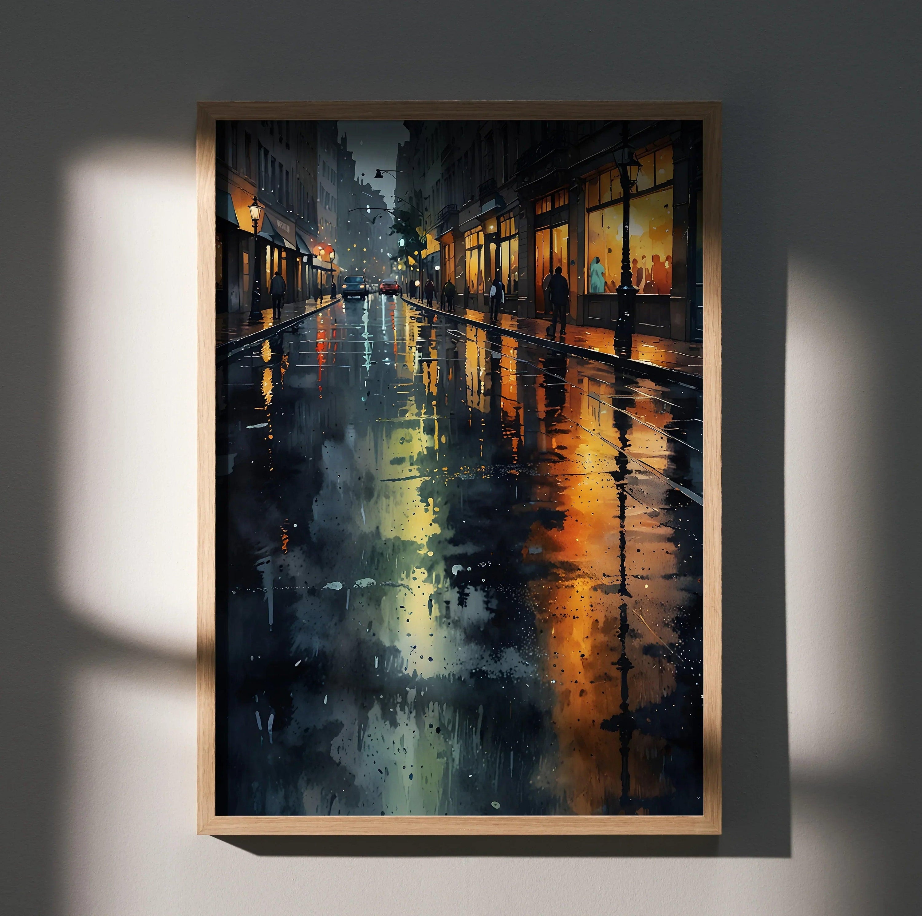 Vibrant Watercolor Style Cityscape Poster for Wall Decor | Vertical - Throttle Designs