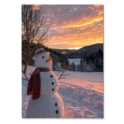 Beautiful Snowy Sunset Digital Art Poster | Vertical - Throttle Designs
