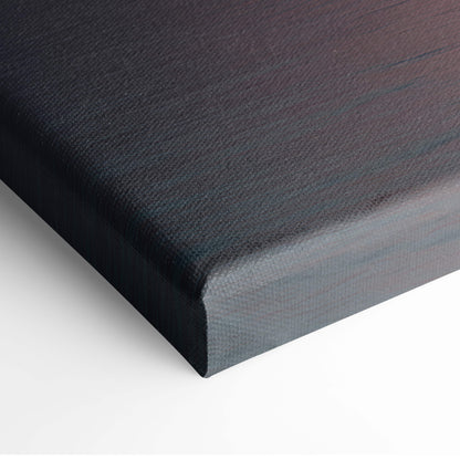 Black canvas with textured surface and raised edges for lightning in pink clouds over ocean coastal wall art print