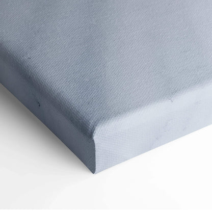 Close-up of white snowy textured canvas wall art corner with clean edges.