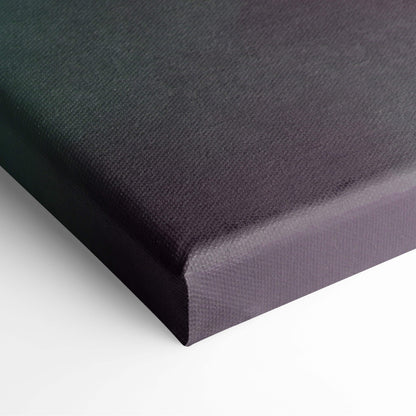 Black canvas print with textured woven surface and gradient from deep green to dark gray surreal stairway to sky art