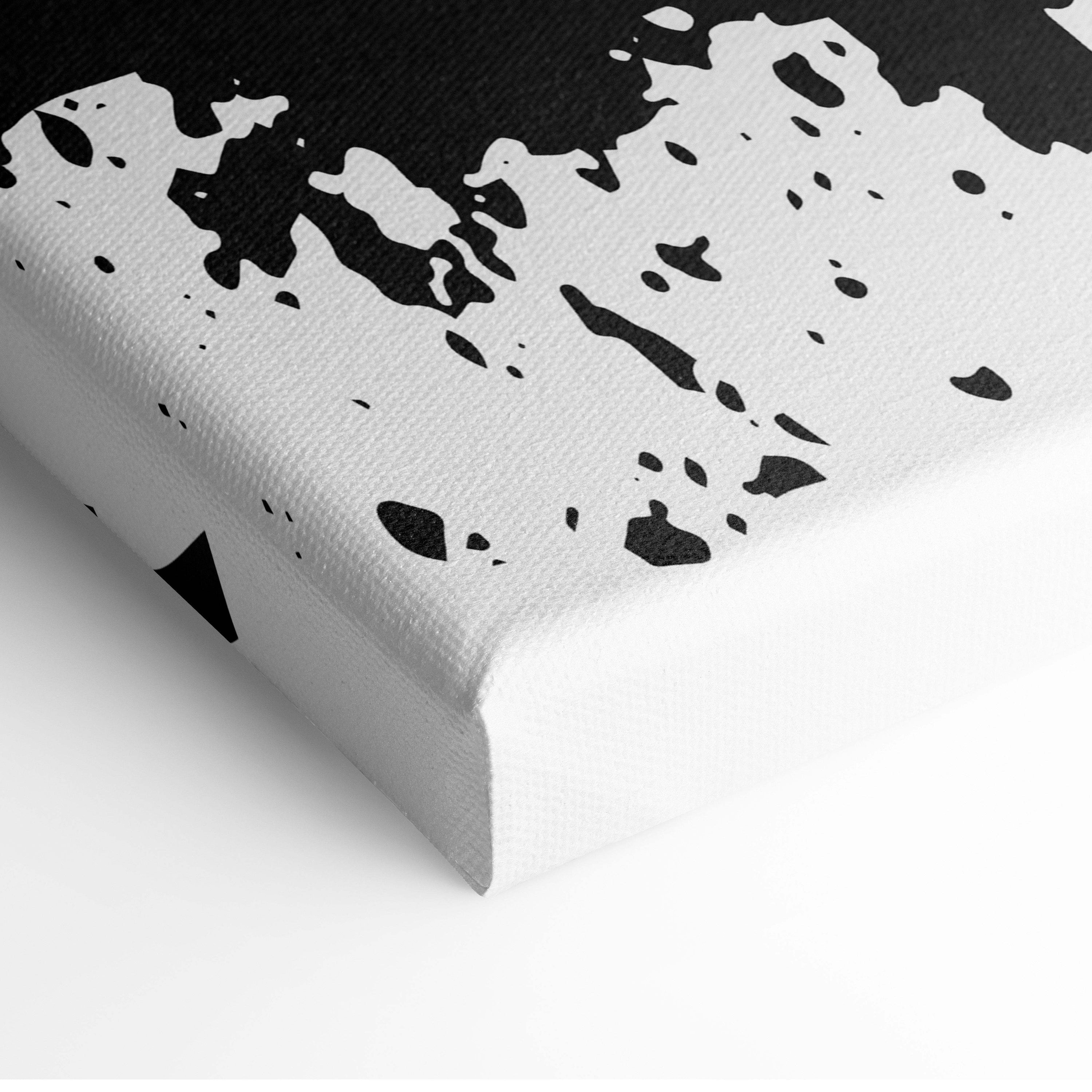Creating yourself motivational black and white splatter canvas art with textured surface for office or home decor