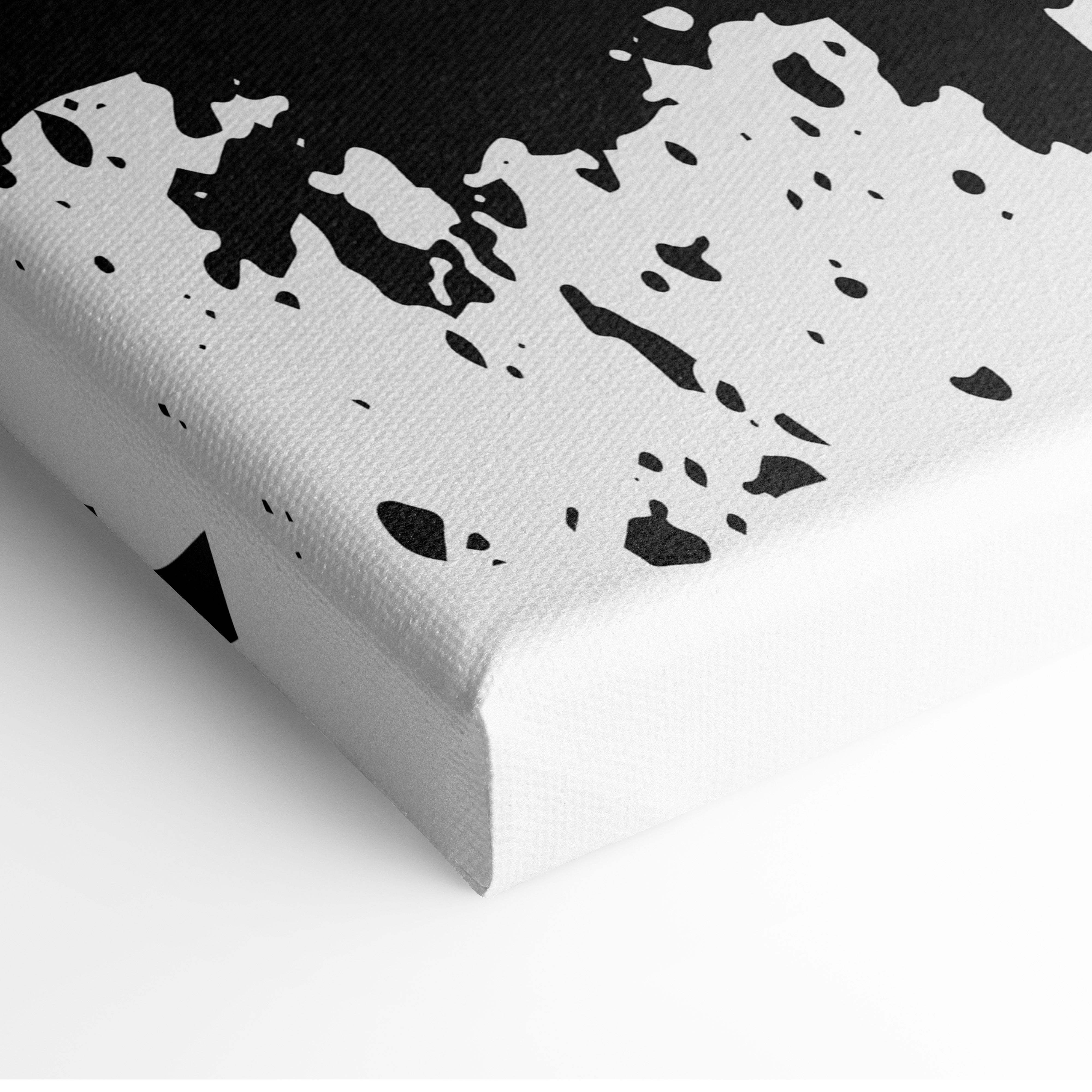 Creating yourself motivational black and white splatter canvas art with textured surface for office or home decor
