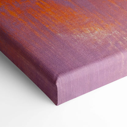 Autumn meadow canvas print with vibrant fall trees and textured purple brushstrokes transitioning to warm orange