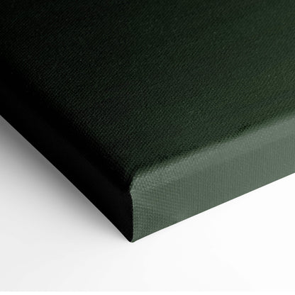 Retrowave neon palm highway canvas art print in dark green canvas with textured surface and black edges wall decor