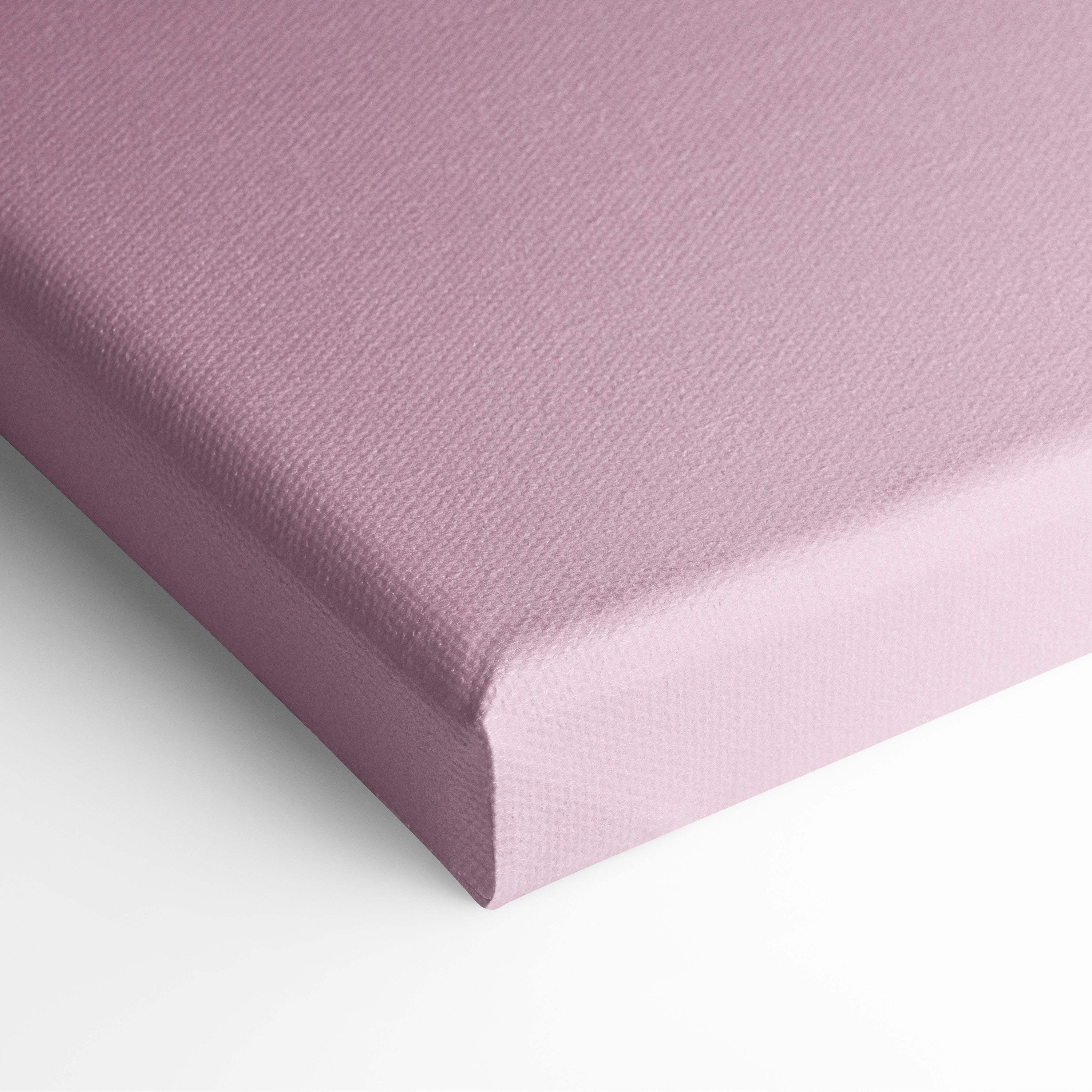 Contemporary neon pink greek statue canvas wall art with soft lavender textured woven surface and rounded edges