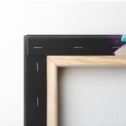 Celestial Angel Warrior Wall Art – Radiant Winged Knight with Sword, Vibrant Rainbow Feathers, Fantasy Armor Illustration, Divine Light Cosmic Decor Print