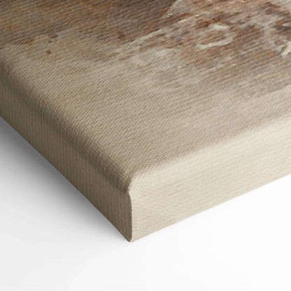 Misty Woodland watercolor forest canvas art in muted sepia beige tones