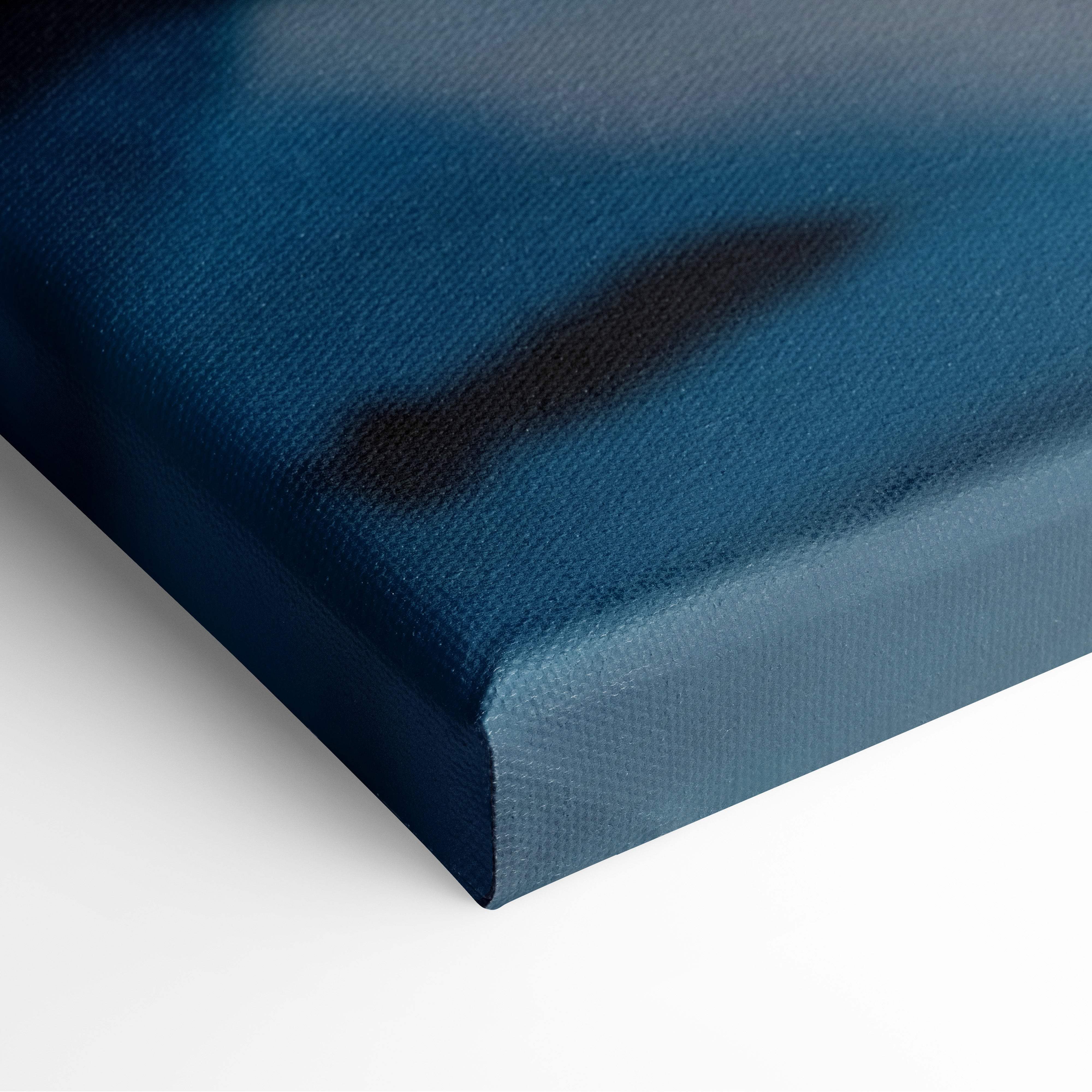 Motivational mountain canvas wall art with deep blue textured surface and subtle dark streak for inspirational decor