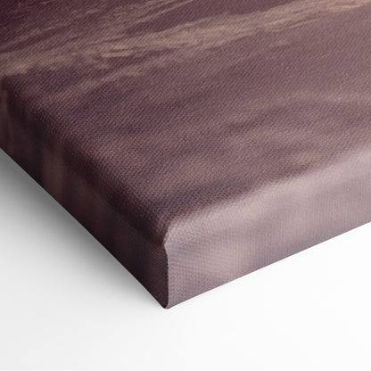 Alien planet sunset canvas wall art print with deep burgundy textured glossy finish and visible weave for space decor