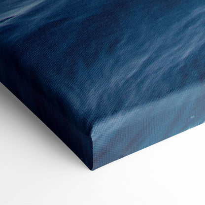 Deep navy canvas wall art with textured brushstrokes featuring a motivational ocean seascape and courage quote print
