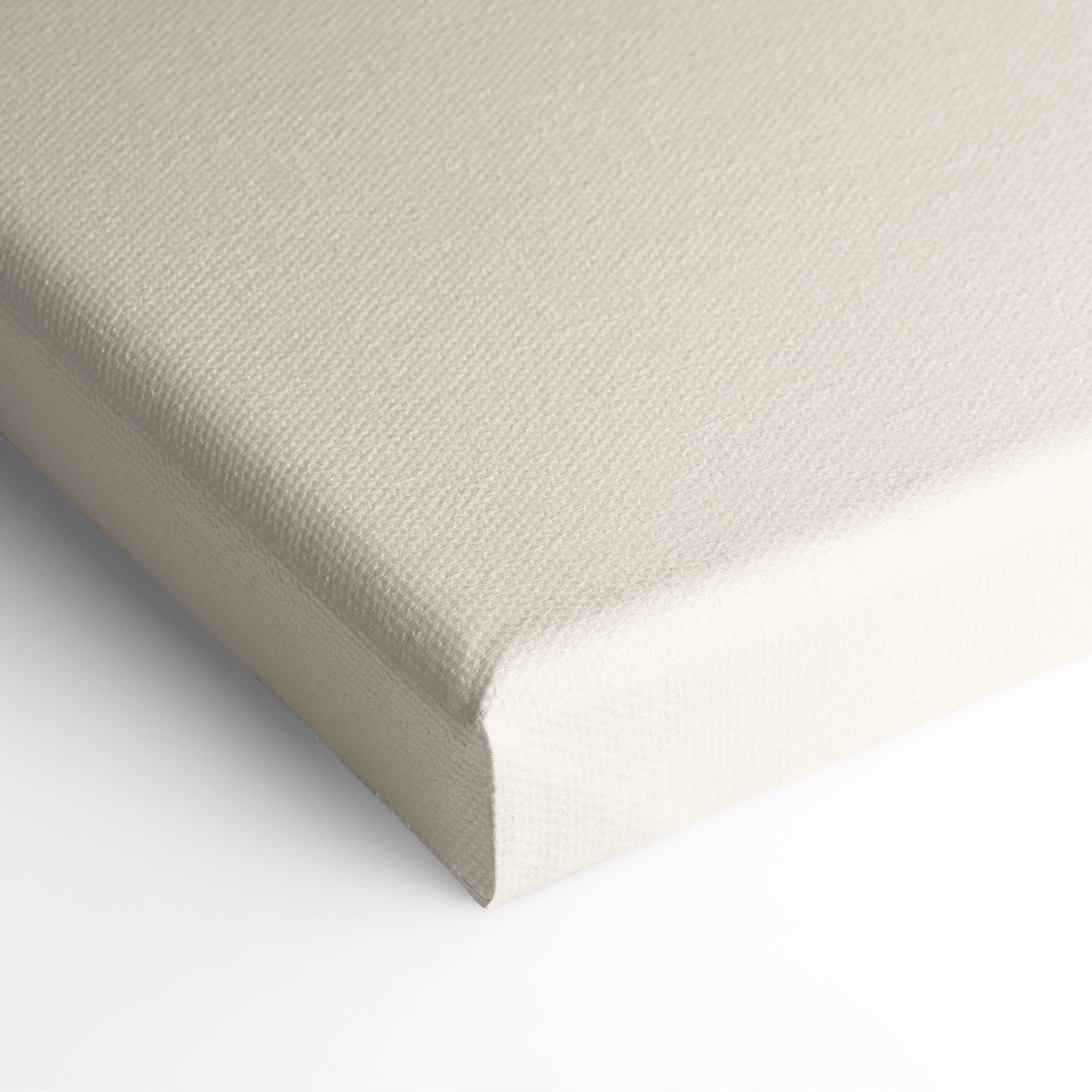 Beige canvas print with textured woven surface and white edges motivational typography wall art for office or bedroom