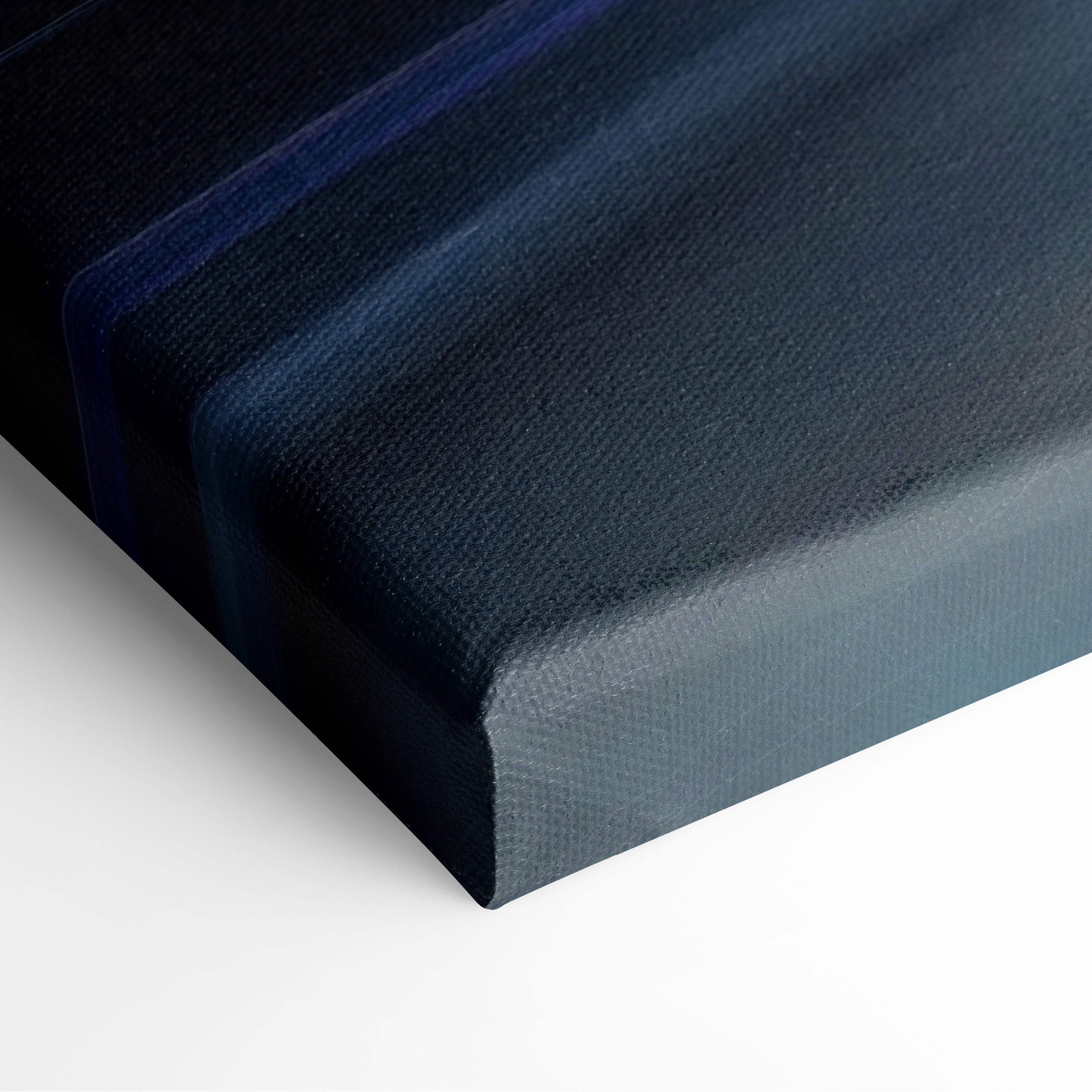 A deep navy blue canvas print with subtle gradient textured surface for futuristic sports car wall art decor