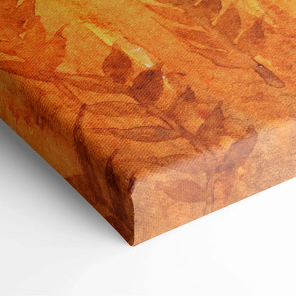 Textured orange brown autumn leaf canvas print wall art