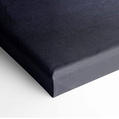 Black canvas with textured woven surface and finished edges for haunted forest apparition floating hooded ghost wall art