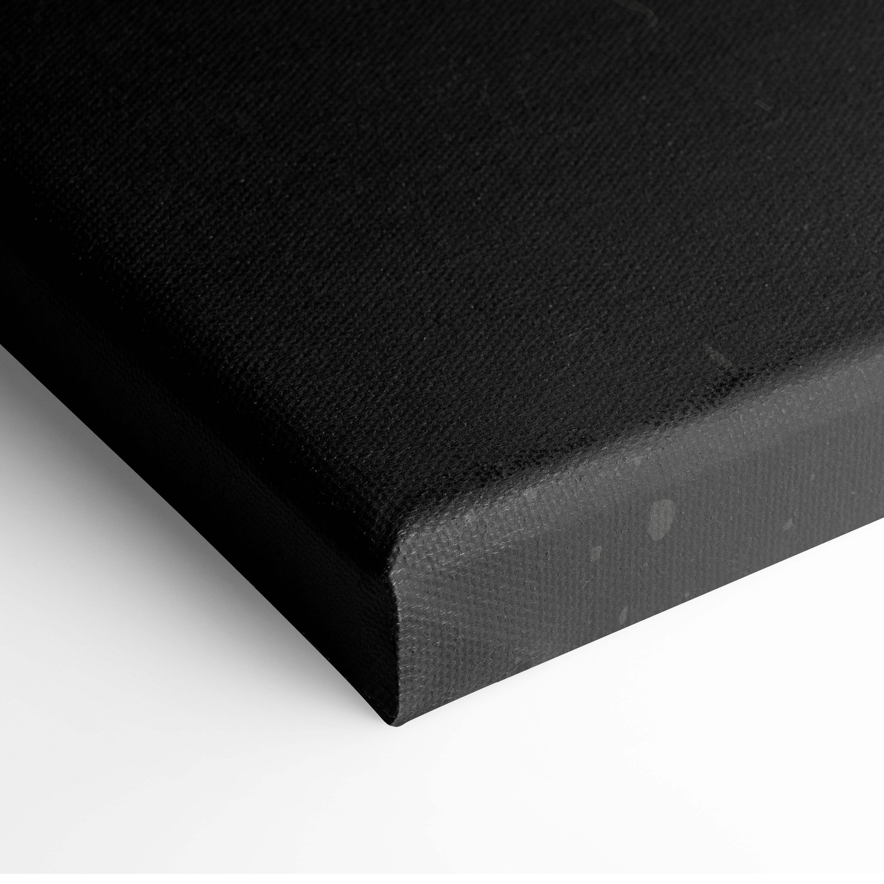 Black canvas print with textured surface and raised edges no pain no gain motivational gym wall art for office or home
