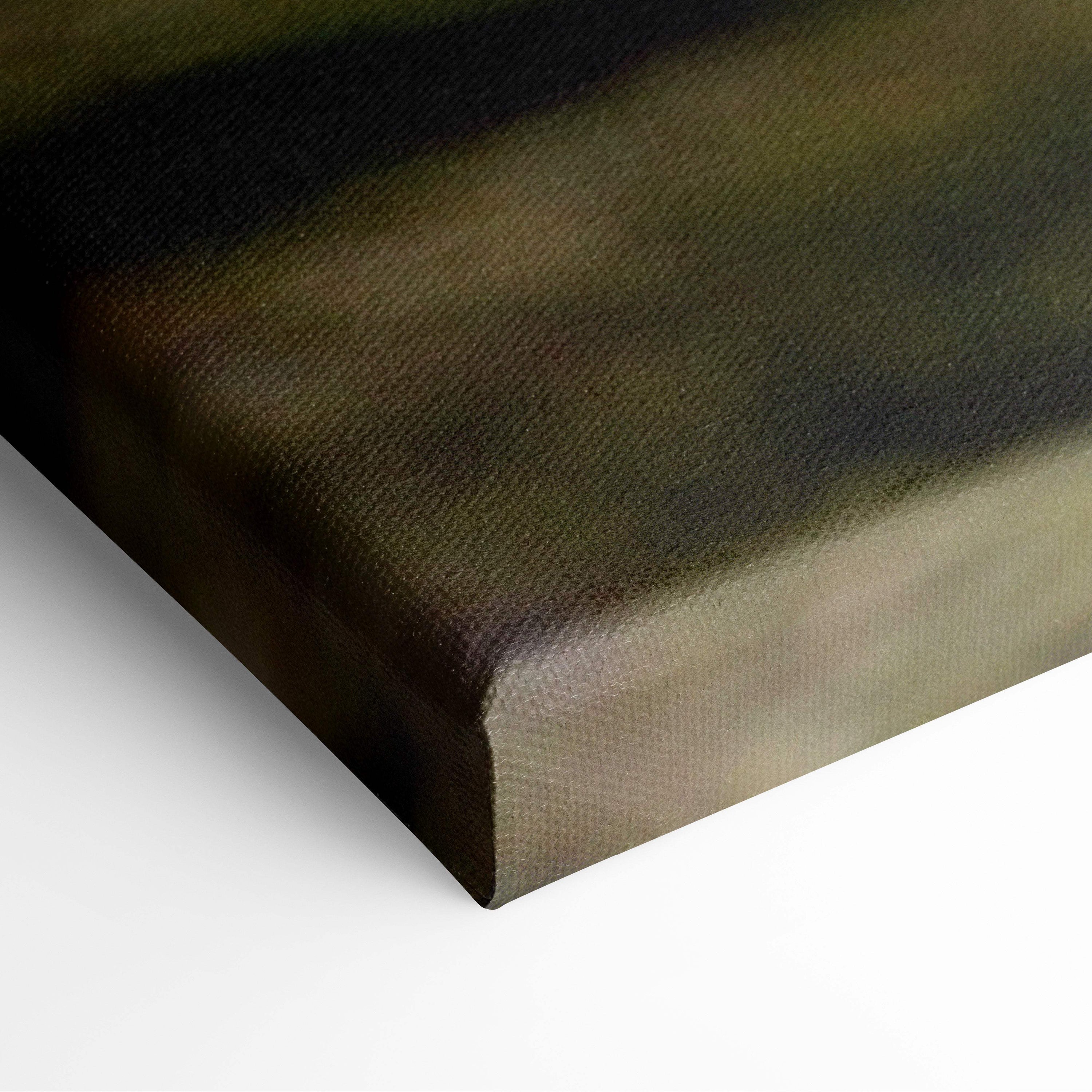 Motivational signpost canvas wall art with a textured muted green and black abstract design for rustic decor