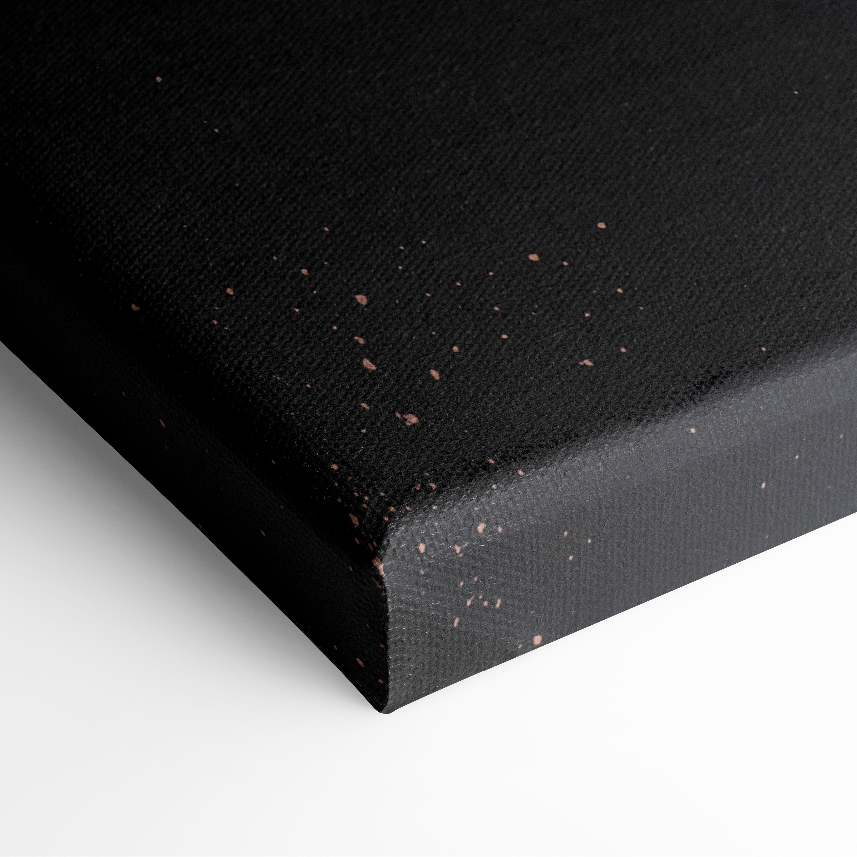 Earth from space canvas wall art print featuring black canvas with subtle pink speckles for modern interiors