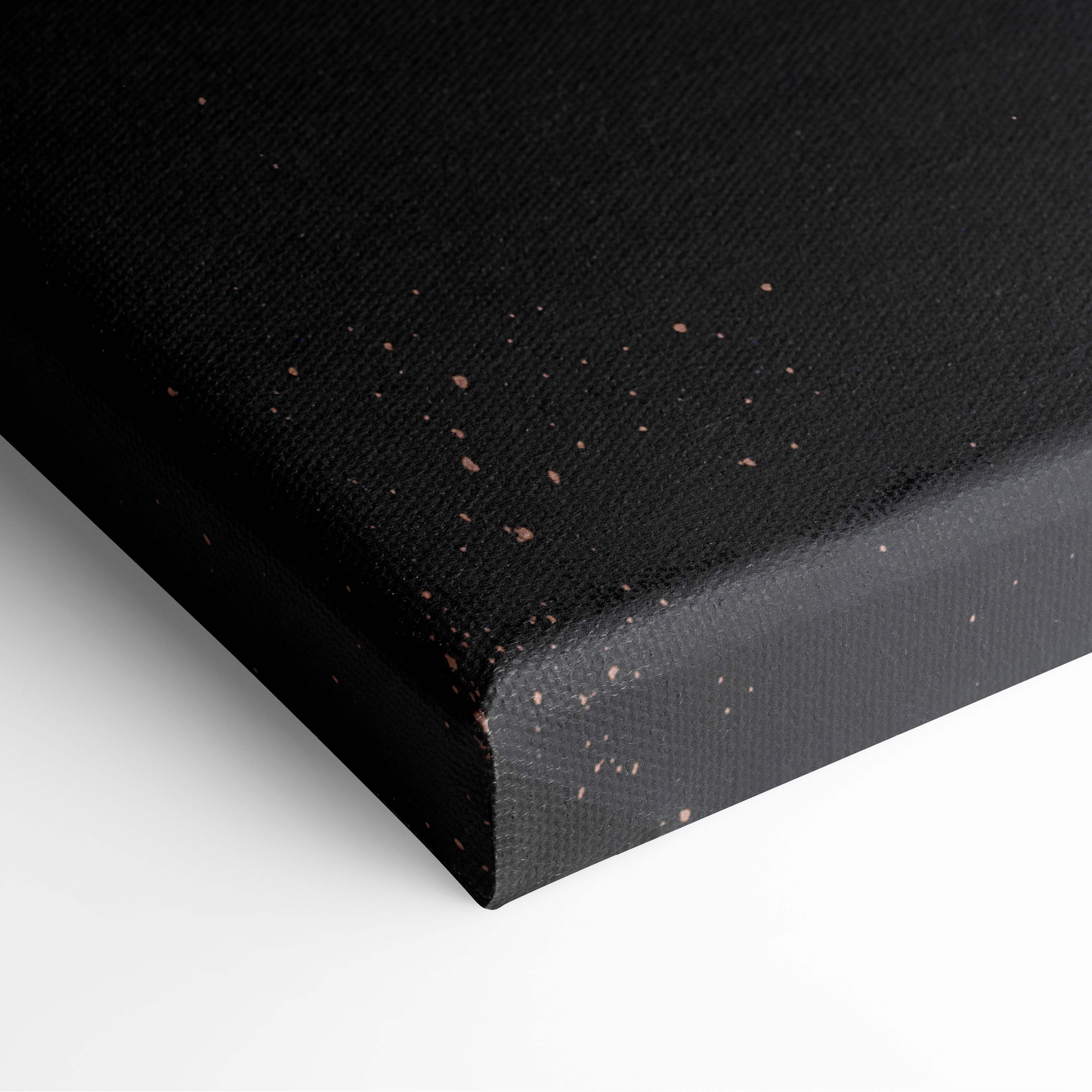 Earth from space canvas wall art print featuring black canvas with subtle pink speckles for modern interiors