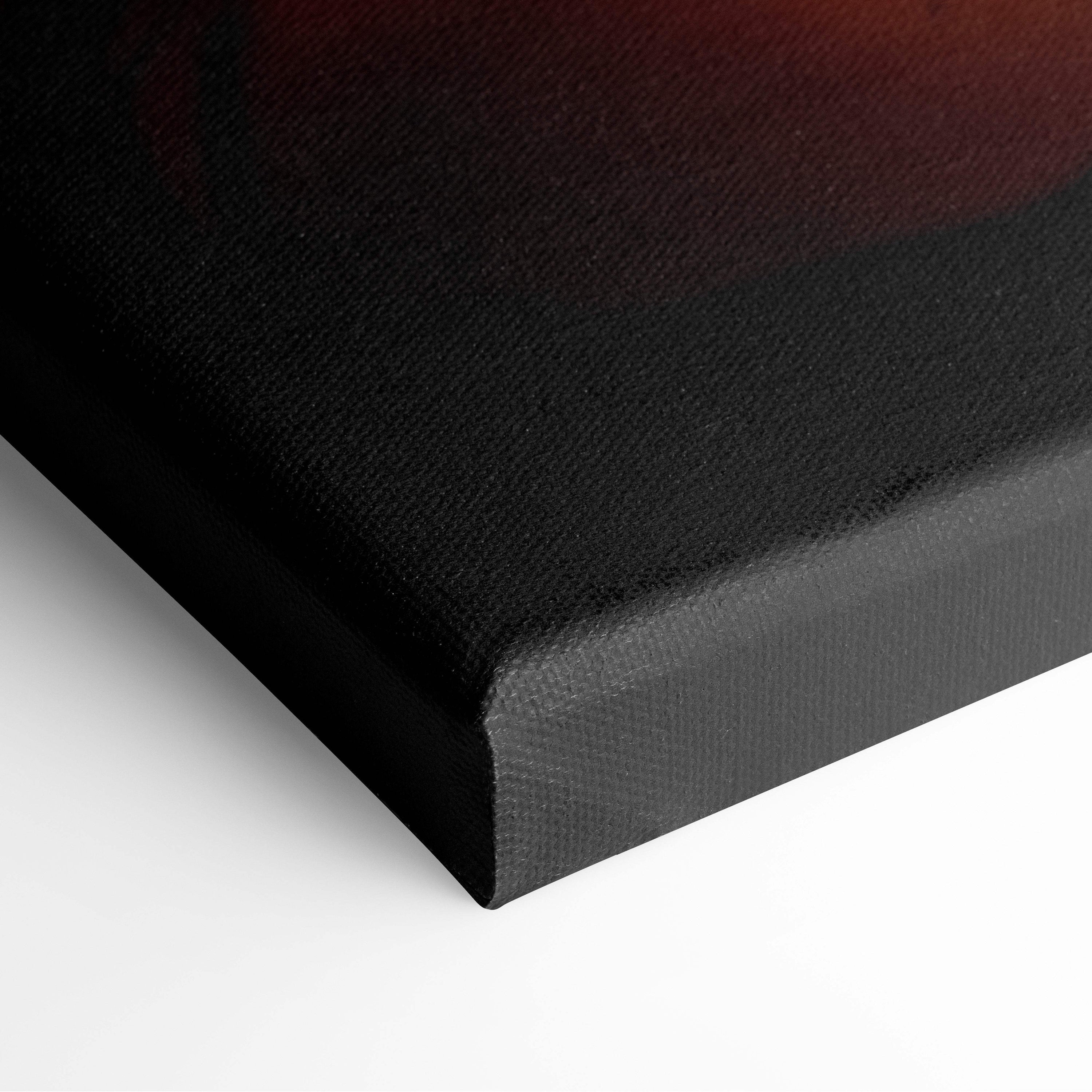 Black canvas print with textured surface and deep red gradient for epic samurai battlefield wall art decor