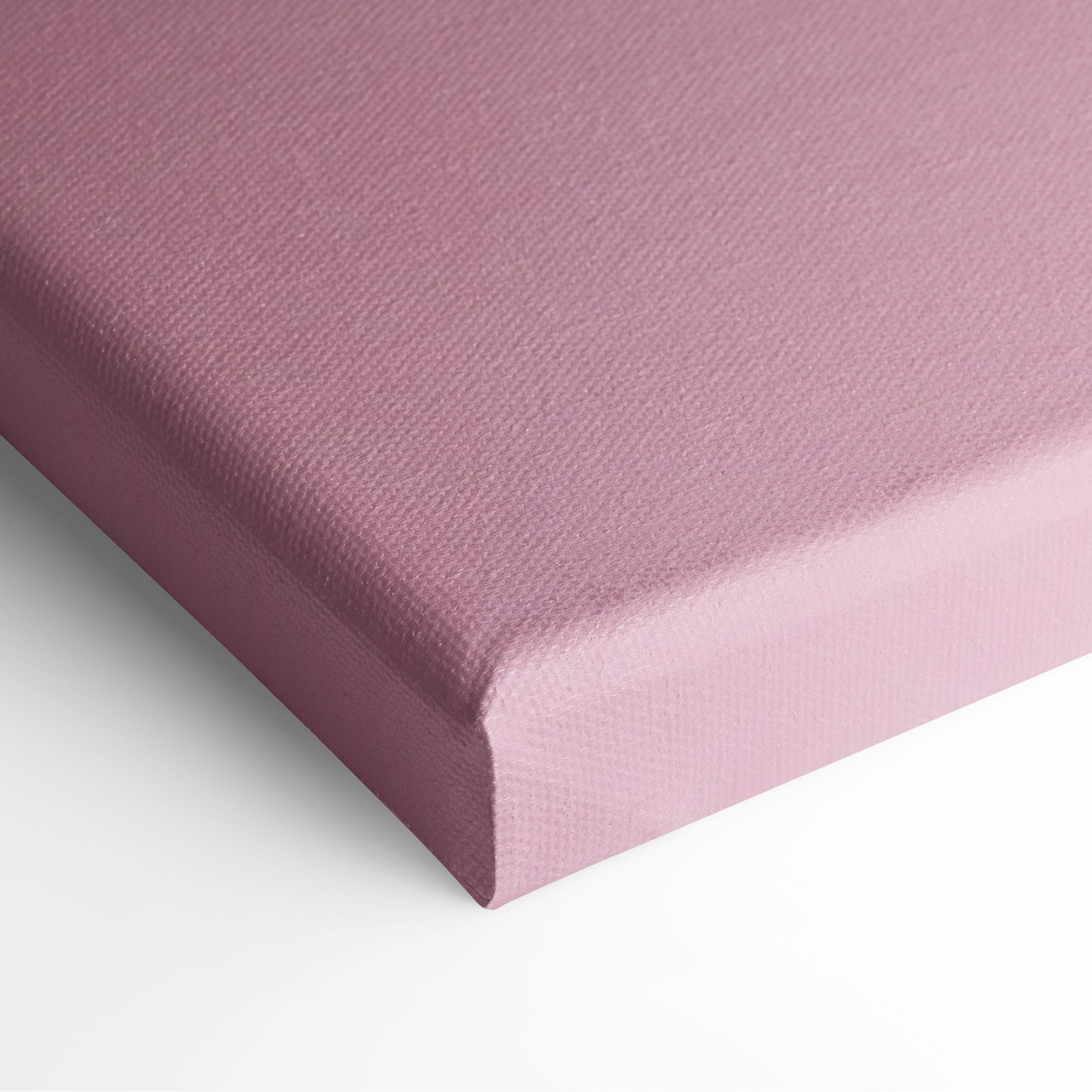 A soft mauve woven canvas wall art with slightly raised edges featuring motivational minimalist pink typography decor
