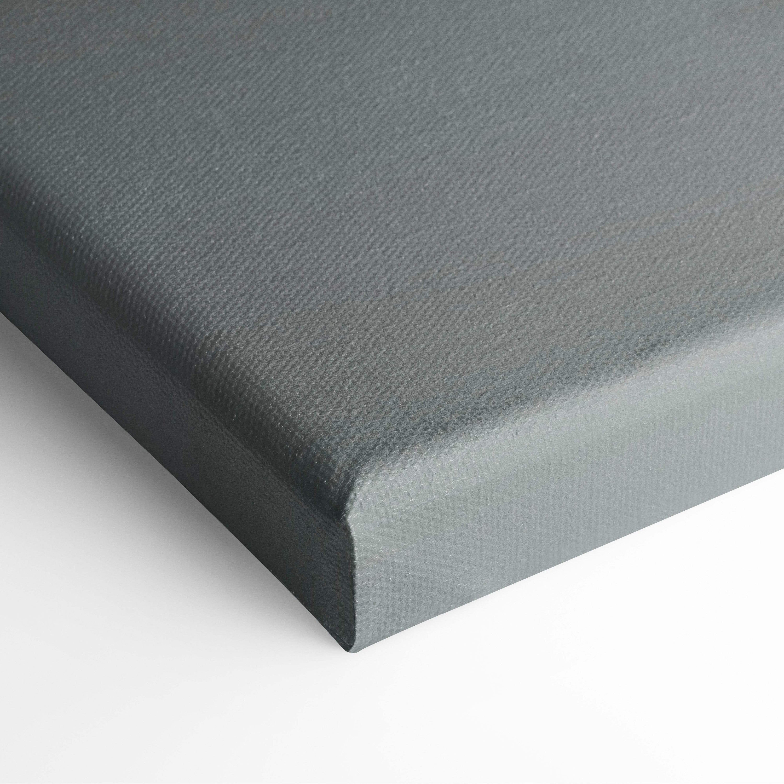 Contemporary lone man canvas wall art with gray textured woven surface and slightly raised edges for bedroom decor
