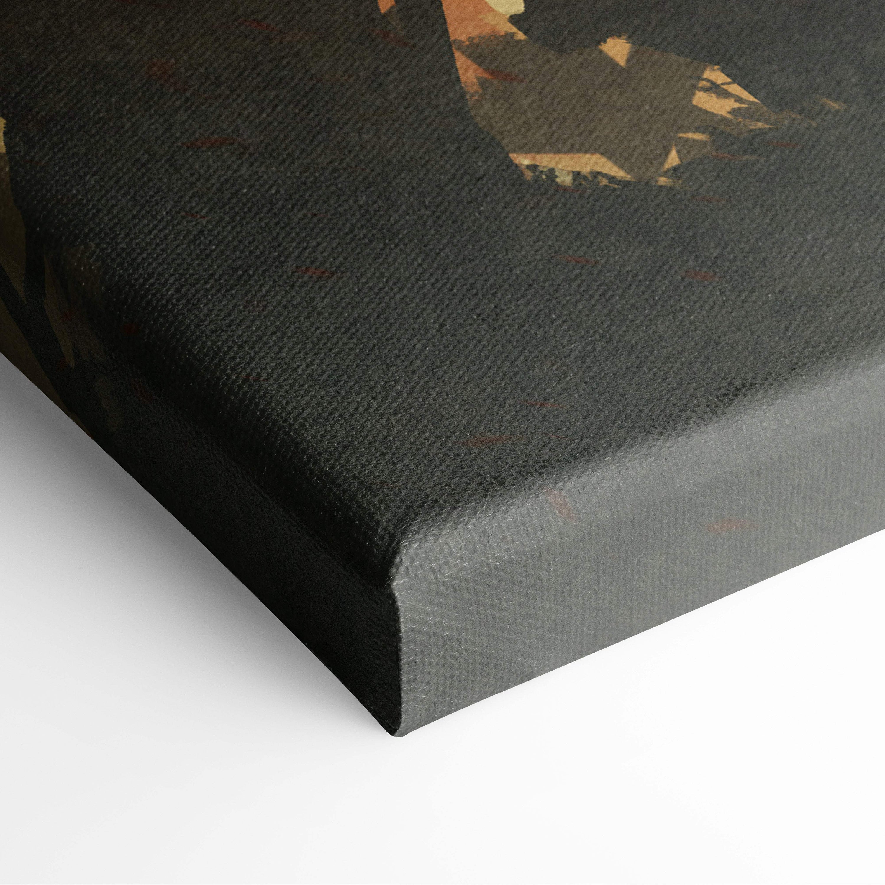 Black canvas print featuring a textured surface with subtle gold-toned abstract design for anime telekinetic girl poster