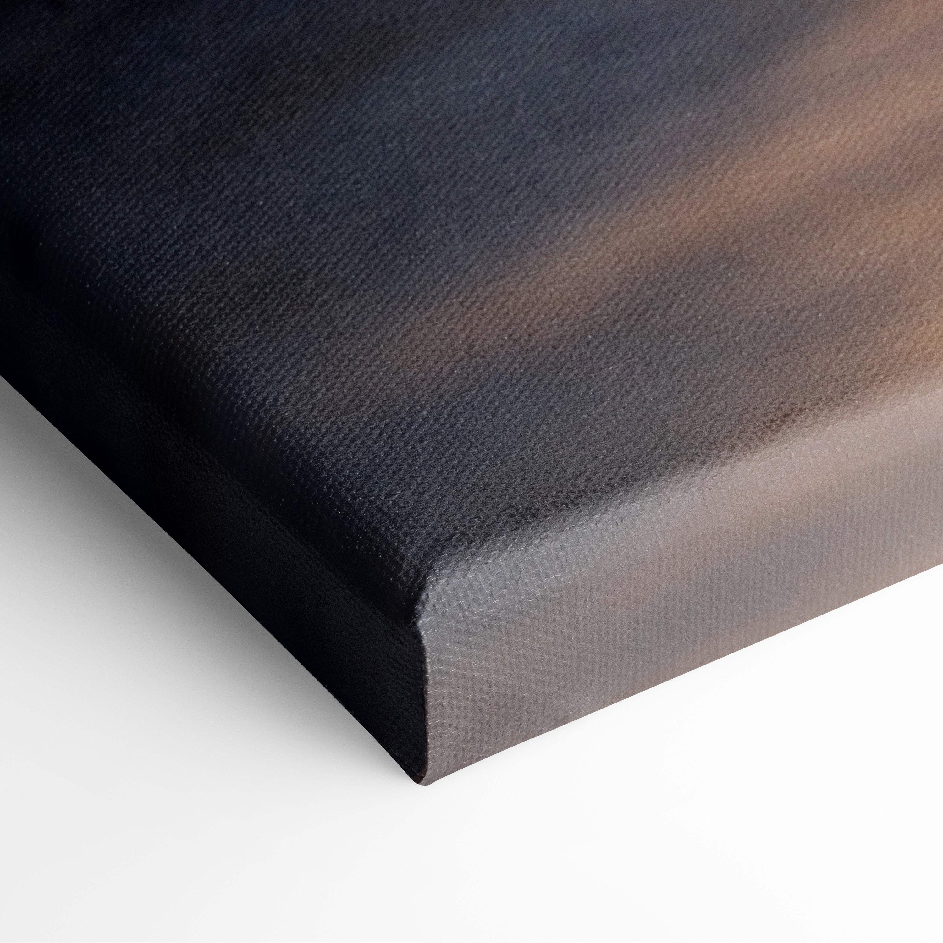 Black canvas print with textured surface and dark to warm brown gradient for motivational find your own way wall art