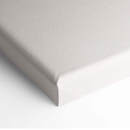 Gray canvas wall art with textured surface and white edges in abstract boho geometric layered design for minimalist decor