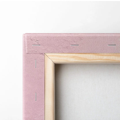 Pink impasto abstract landscape canvas art in wood frame