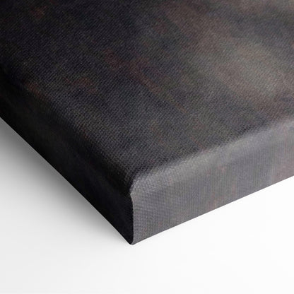Black canvas print with textured matte finish featuring infernal gate dark fantasy landscape and fiery portal artwork