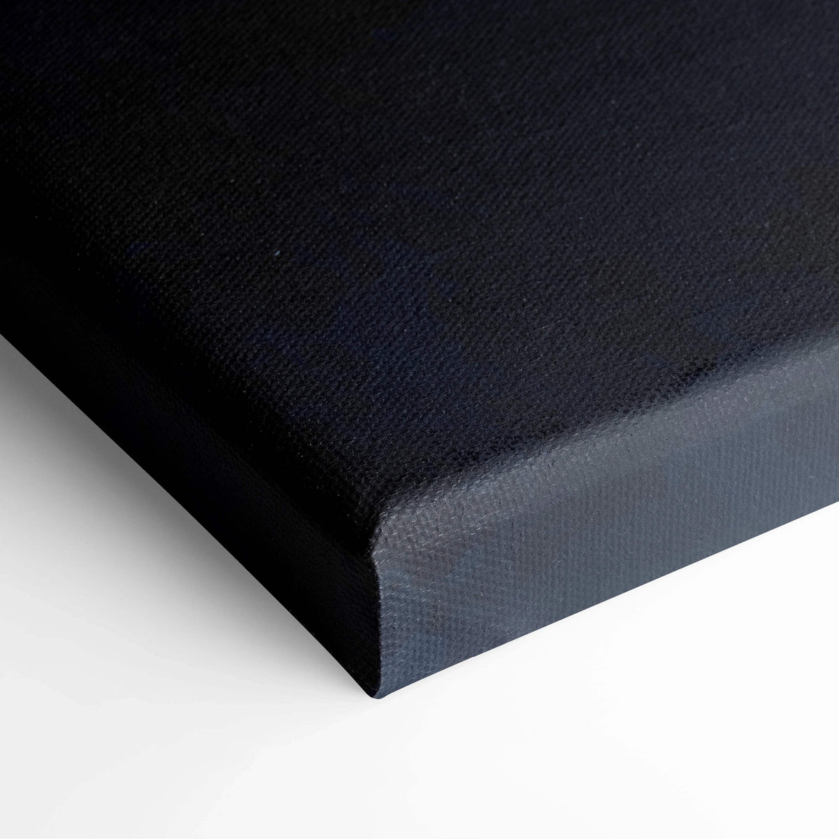 Black textured canvas print back of abstract watercolor sunrise landscape art