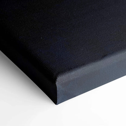 Black textured canvas print back of abstract watercolor sunrise landscape art