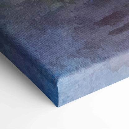 Blue pastel watercolor river landscape canvas wall art
