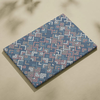 Geometric diamond canvas wall art with layered blue blush chevrons