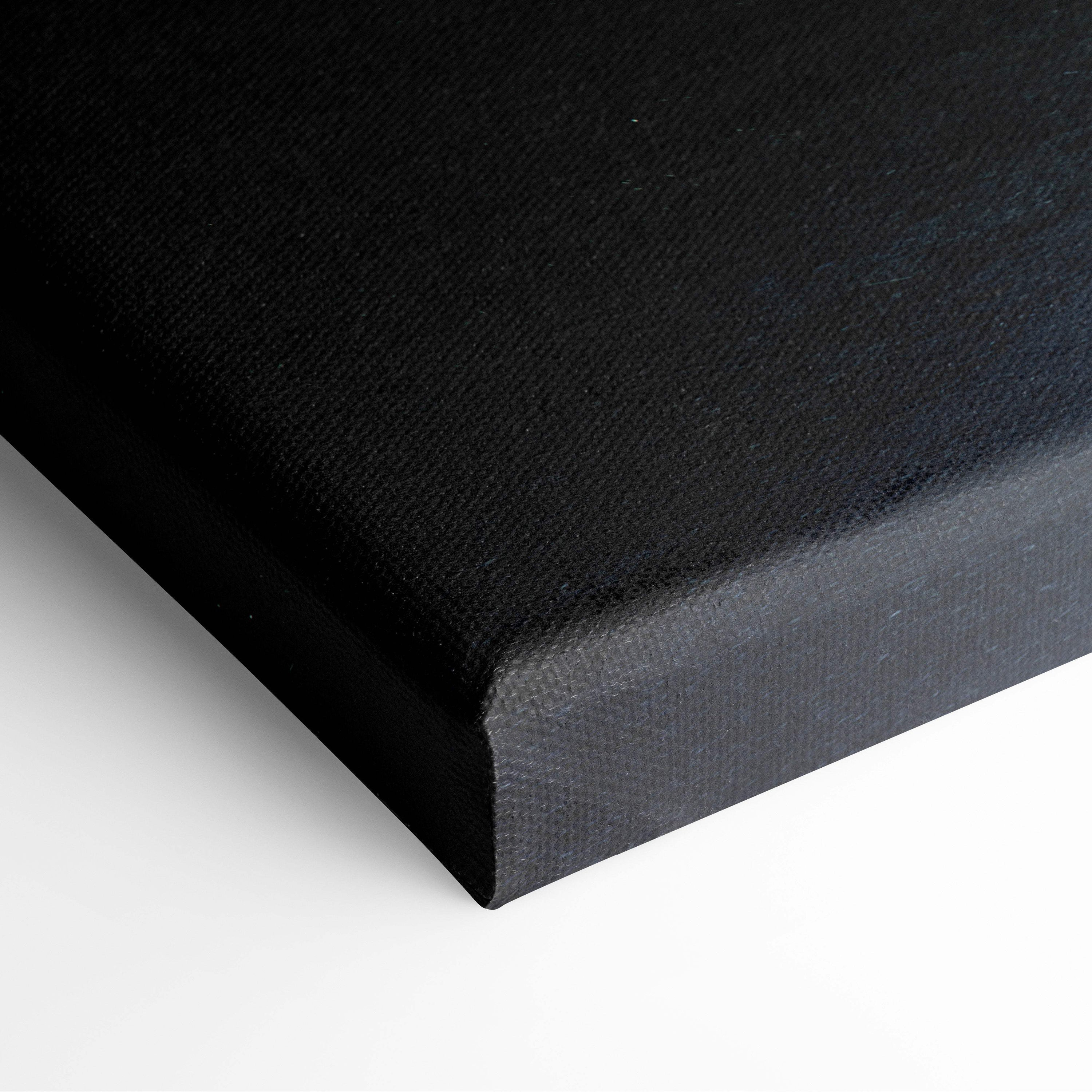 Black canvas print with textured fabric surface featuring a dark blue sky and electric strikes lightning storm design