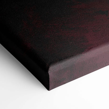 Crimson samurai shadows canvas art with black and maroon textured gradient featuring dark fantasy warrior design