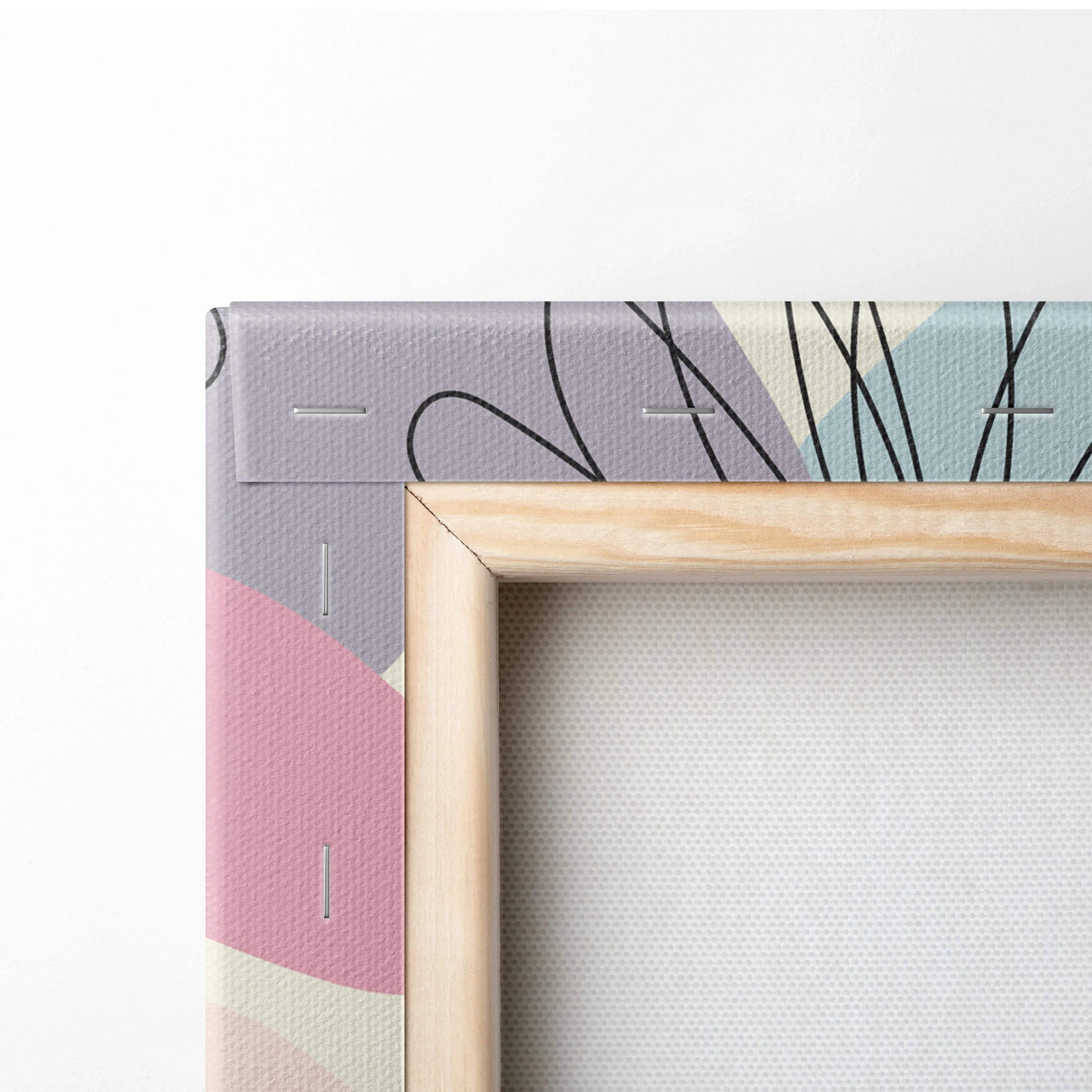 Modern minimalist daisy canvas wall art in pastel pink gray blue