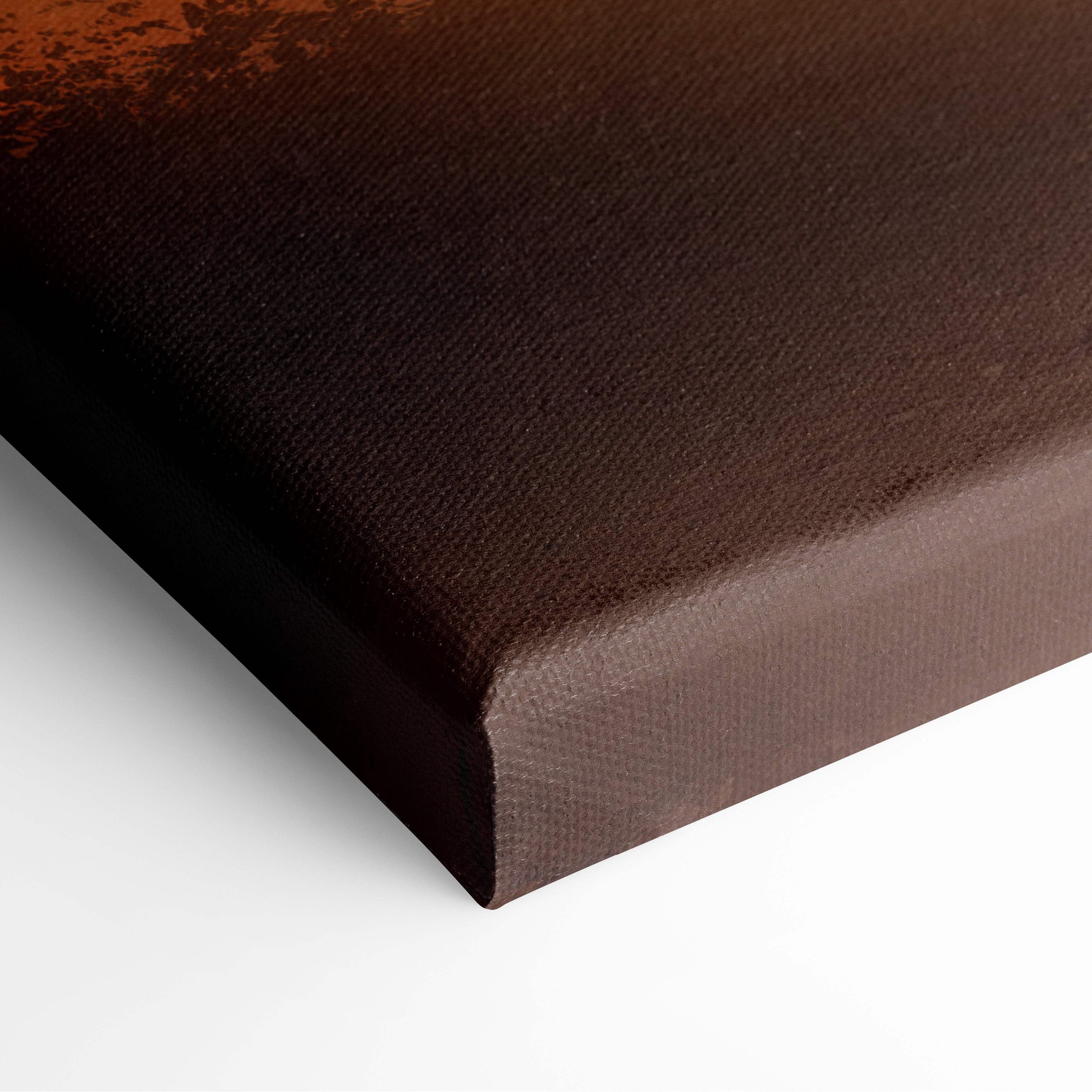 Brown canvas print with textured surface and subtle gradient from deep to lighter brown for modern wall decor