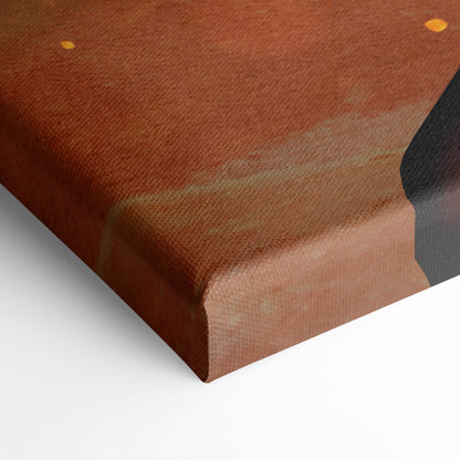 Brown canvas print with textured surface and subtle golden accents from epic angel warrior fantasy wall art